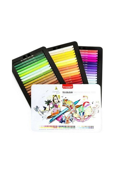 Bruynzeel Fineliner-brush 72 Pieces Double Sided Tin Box Pen Set60325072