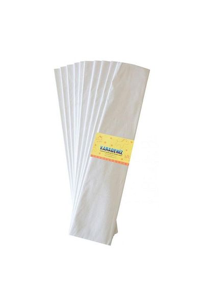 Lino White Luxury Crapon Paper - 50X200 CM, Pack of 10