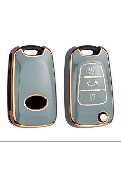 AYZ GARAGE حافظة مفاتيح رمادية من مادة TPU متوافقة مع Kia-hyundai