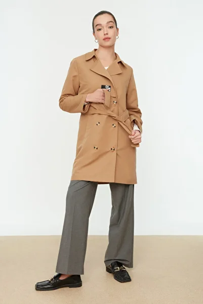 Trendyol Collection Trenci cu brâu din nurcă TWOSS22TR0043