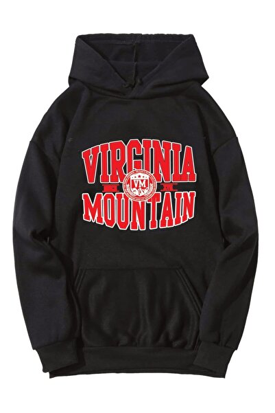 Deocept Hanorac oversize unisex negru cu imprimeu Virginia