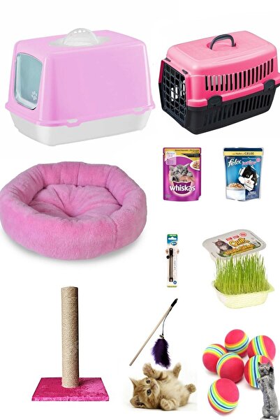 VOVOSHOP Pembe 10 Parça Kedi Başlangıç Ve Ihtiyaçları Seti