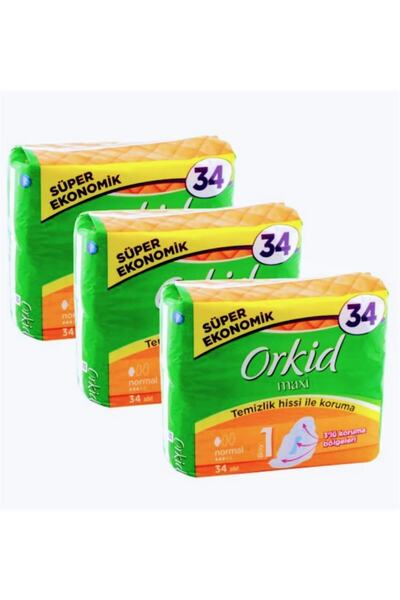 Orkid عبوة ماكسي صحية عادية الحجم اقتصادية للغاية 34 فوطة X3