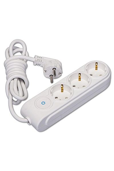MAKEL New Generation Triple (3 Pieces) 2 Meter Grounded Child Proof Group Socket with Switch