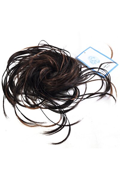 AYTUĞ PERUK Kestane, Kumral Ombreli Lastikli Topuz Saçı - Ince Örgülü Saç Aksesuarı - Rbp613-f4.27