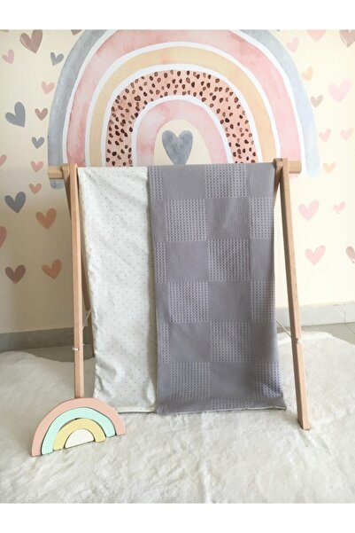 Masallar Diyarı بيكيه وافل رمادي / قماش بوبلين رمادي منقط للأطفال