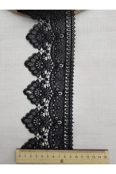 Esteks Dantel ve Tekstil Aksesuarları Guipure French Lace Needle Embroider Black