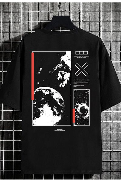 DEEPSENCE Men's Oversize T-shirt Planet Back Print