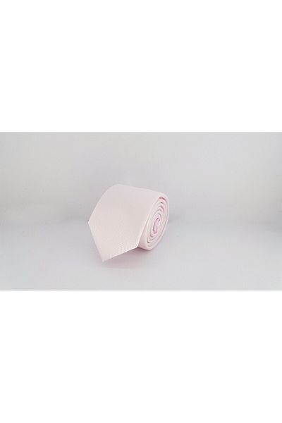 Le Voux Powder Pink Color Oxford Dobby Self Patterned Tie and Handkerchief