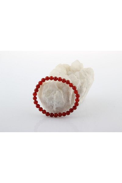OSMANLI DEĞERLİ TAŞ 6 Mm Red Certified Agate Bracelet