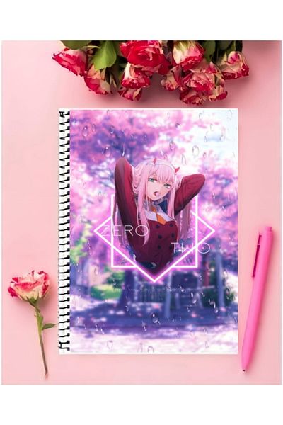 ROLLAS STORE Darling In The Franxx Anime Notebook 1 Piece Special Design A4 Size 21*29 Cm Wired Checkered Notebook