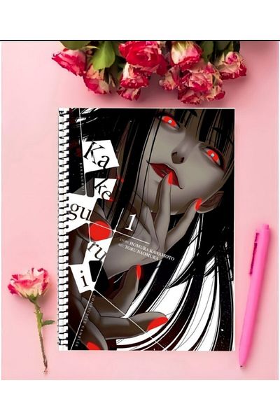 ROLLAS STORE Kakegurui Anime Notebook 1 Piece Special Design A4 Size 21*29 Cm Wired Checkered Notebook