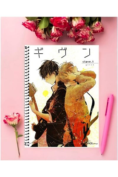ROLLAS STORE Given Anime Notebook 1 Piece Special Design A4 Size 21*29 Cm Wired Checkered Notebook