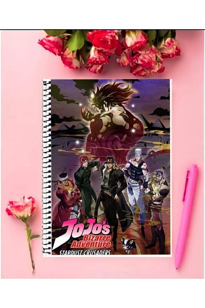 FBN STORE Jojo's Bizarre Advanture Anime Notebook 1 Piece Special Design A4 Size 21*29 Cm Wired Checkered Notebook