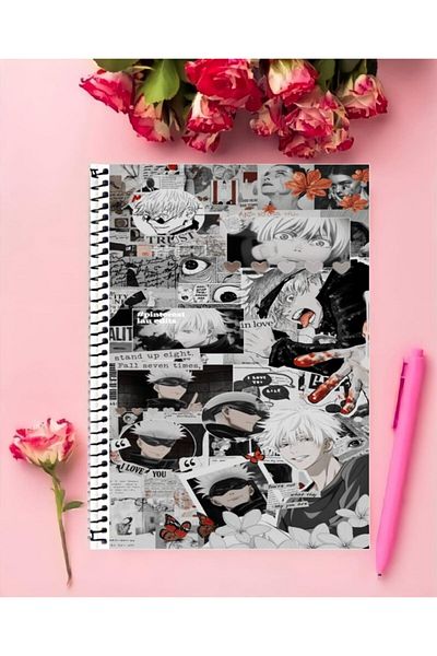 FBN STORE Jujutsu Kaisen Anime Notebook 1 قطعة تصميم خاص A4 مقاس 21 * 29 سم دفتر سلكي متقلب