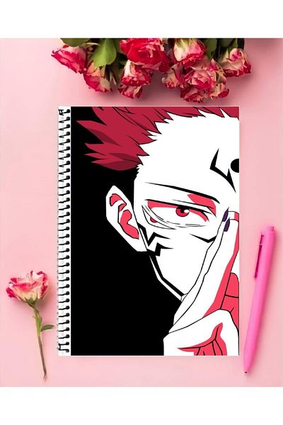 ROLLAS STORE Jujutsu Kaisen Anime Notebook 1 Piece Special Design A4 Size 21*29 Cm Wired Checkered Notebook