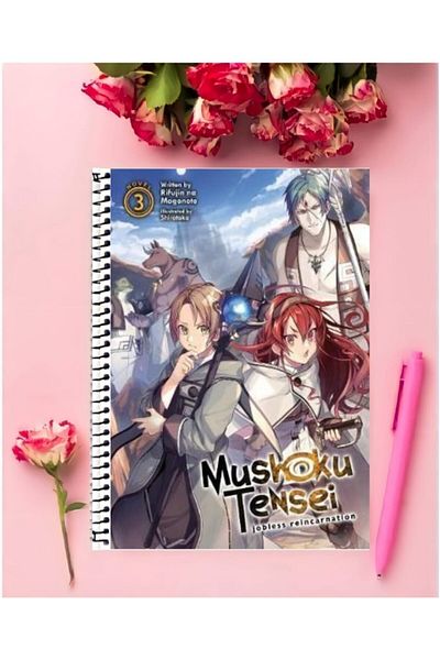 animeandyourworld دفتر Mushoku Tensei Anime قطعة واحدة بتصميم خاص مقاس A4 مقاس 21*29 سم سلك غير مُبطن