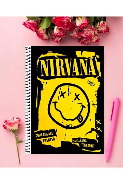 animeandyourworld Nirvana Notebook 1 Piece Special Design A4 Size 21*29 Cm Wired Lined Notebook