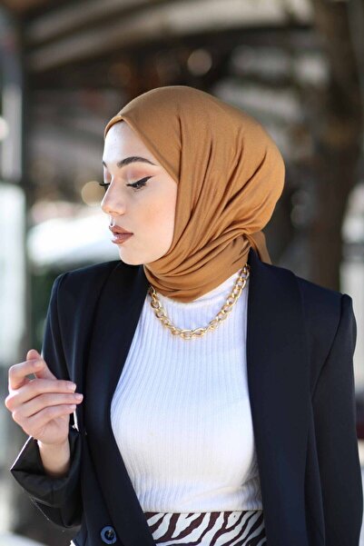 Organic Hijab Χτενισμένο Βαμβακερό Σάλι Hijap Model-tan