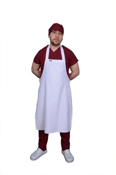 YİĞİTBAŞI Beyaz Boyundan Asmalı Dize Kadar Önlük