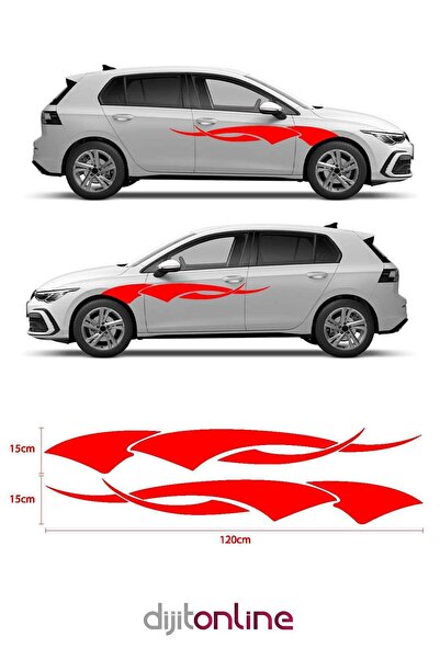 Dijitonline شريط مموج للباب الجانبي - ملصق سيارة - ملصق تلقائي 120 × 15 سم