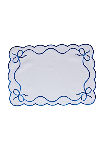 Hubb Interiors 2’li Lacivert Fiyonk Nakışlı Amerikan Servis 38x50 cm