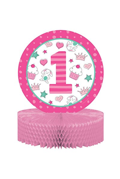 parti sürprizi Διακοσμητικό τραπεζιού με θέμα κορίτσι 1 έτους, 1 τεμάχιο