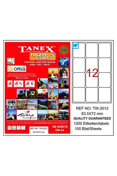 Tanex 100 Yp 63x72 Mm Laser Label - Laser-copy-inkjet Tw-2012