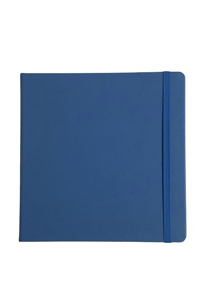 Arwey Acar Square Thermo Leather Covered 17*17cm 224 Pages Checkered Blue Color Notebook