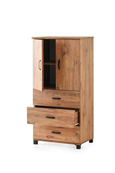 Erezogulları Mobilya Çok Amaçlı Dolaplı Şifonyer 3 Çekmeceli Kapaklı 60x44x127cm