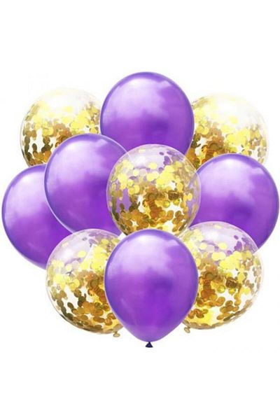 ikm balon Set of 20 Lilac Confetili Metallic Balloons