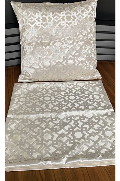 NURHAN HOME COLLECTION 2 Bucuri Fata de Perna Patrata Satin Culoare Ecru Bej