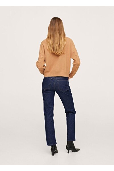 MANGO Woman Kadın Mavi Bel Yüksekliği Orta Boy Düz Kesim Jean