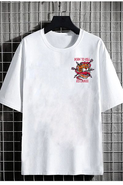 DEEPSENCE Unisex Oversize T-shirt Born Back Print