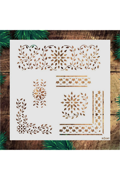 STENCİLTASARIM Stencil Tasarım Kö041 - Dekoratif Duvar Ve Eşya Boyama Şablonl...