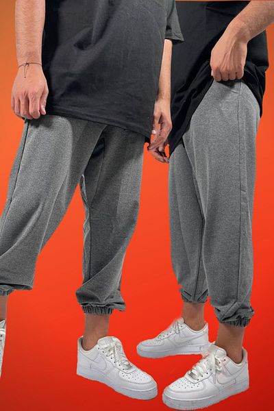 vladivosto Ανδρικό Anthracite Oversize Φούτερ με ελαστικά πόδια Φαρδιά κοπή Anthracite Sweatpants