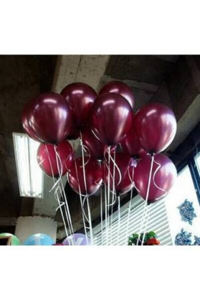 İrem Parti Dükkanı Bordo Metalik Balon 10 Adet