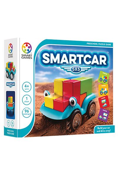Smart Games - Smart Car 5X5 - 2 Levels - 2 Game Booklets Available for Ages 4 and over 7.