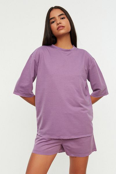 Trendyol Collection Pajama Set - Purple - Plain