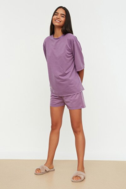 Trendyol Collection Pajama Set - Purple - Plain