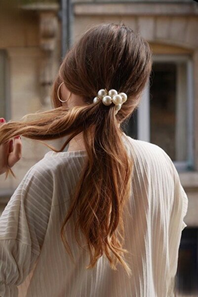 Ayenci Clip de păr flexibil elastic perlat cu design special