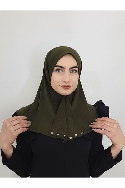 R&S modibone Snap Fastener Ready-made Scarf Shawl Khaki Color