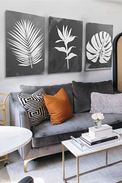 KanvasSepeti Set od 3 dekorativne platnene slike, boemska boho umetnost, apst...