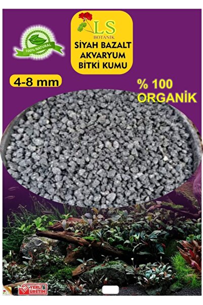 LS BOTANİK Siyah Bazalt Akvaryum Ve Bitki Kumu 4-8 Mm 1 Kğ