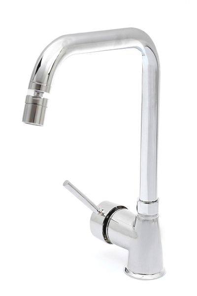 KUSTAR Chrome Pear Corner Pipe Kitchen Sink Faucet with Movable Aerator