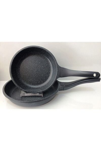 ThermoAD Granite Pan Set 24-28 Cm Set of 2 Gray