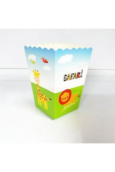 Cadde Süs Safari Themed Corn Box 8 Pieces