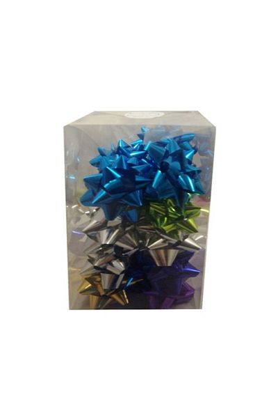 KENT Star Bow Ornament Shiny Metallic Mixed No:4 7.5 cm 20 Pieces