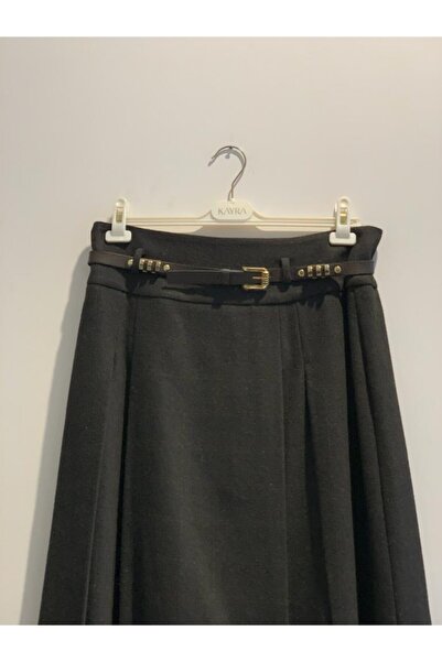 Kayra Women's Belted Wide Pleated Skirt