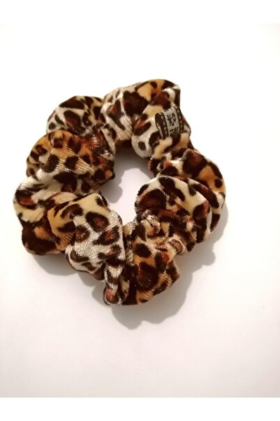 GÜLPEŞE Leopar Kadife Simit Lastik Toka